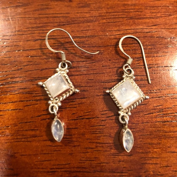 🤩🍃💐Sterling 925 moonstone earrings💐🍃 - Picture 4 of 5